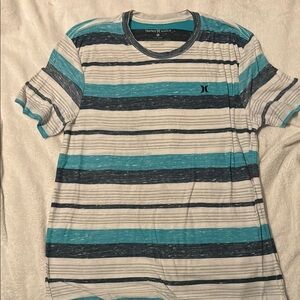 Hurley Blue and White Short Sleeve Tee